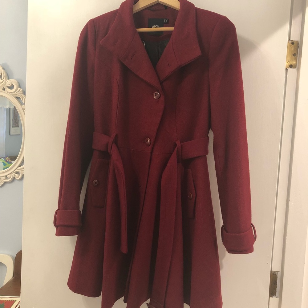 Wool blend winter dress coat